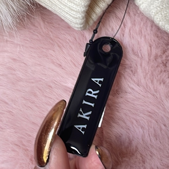 Cream Colored Faux Fur Mittens designed by AKIRA.. - Picture 3 of 12